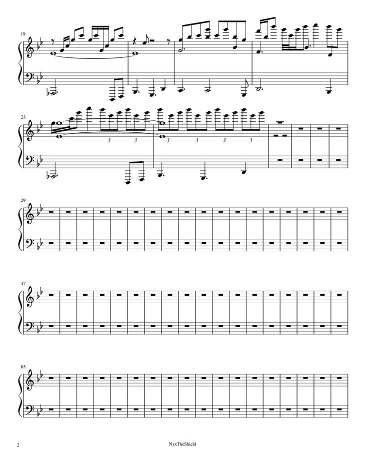 Page 2 of the piano sheet music PDF – Overwrite Sheet Piano by @Sheetmusic