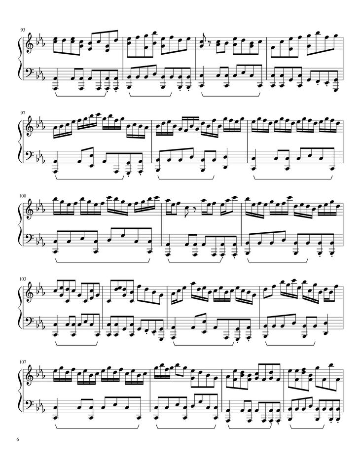 Page 6 of the piano sheet music PDF – Underverse OST - OVERWRITE [XChara's Theme] - NyxTheShield Sheet Piano by Unregistered_user