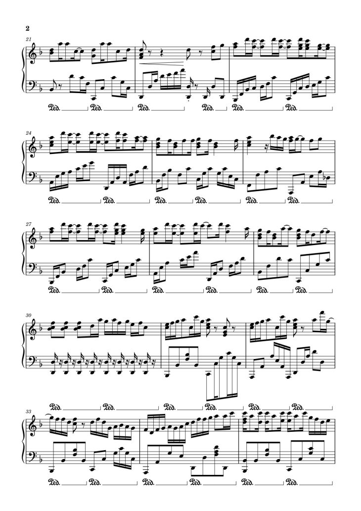 Page 2 of the piano sheet music PDF – Gió Nổi Lên Rồi Sheet Piano by Dangbinh4869