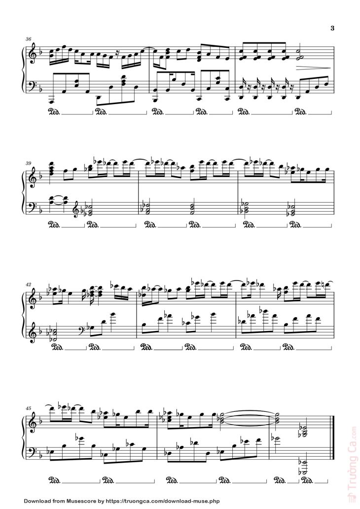 Page 3 of the piano sheet music PDF – Gió Nổi Lên Rồi Sheet Piano by Dangbinh4869