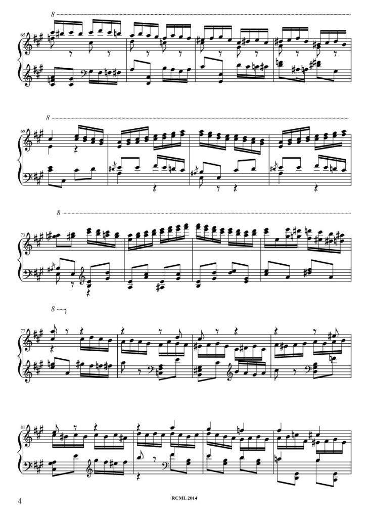 Page 4 of the piano sheet music PDF – Turkish March Sheet Piano by Ravllave