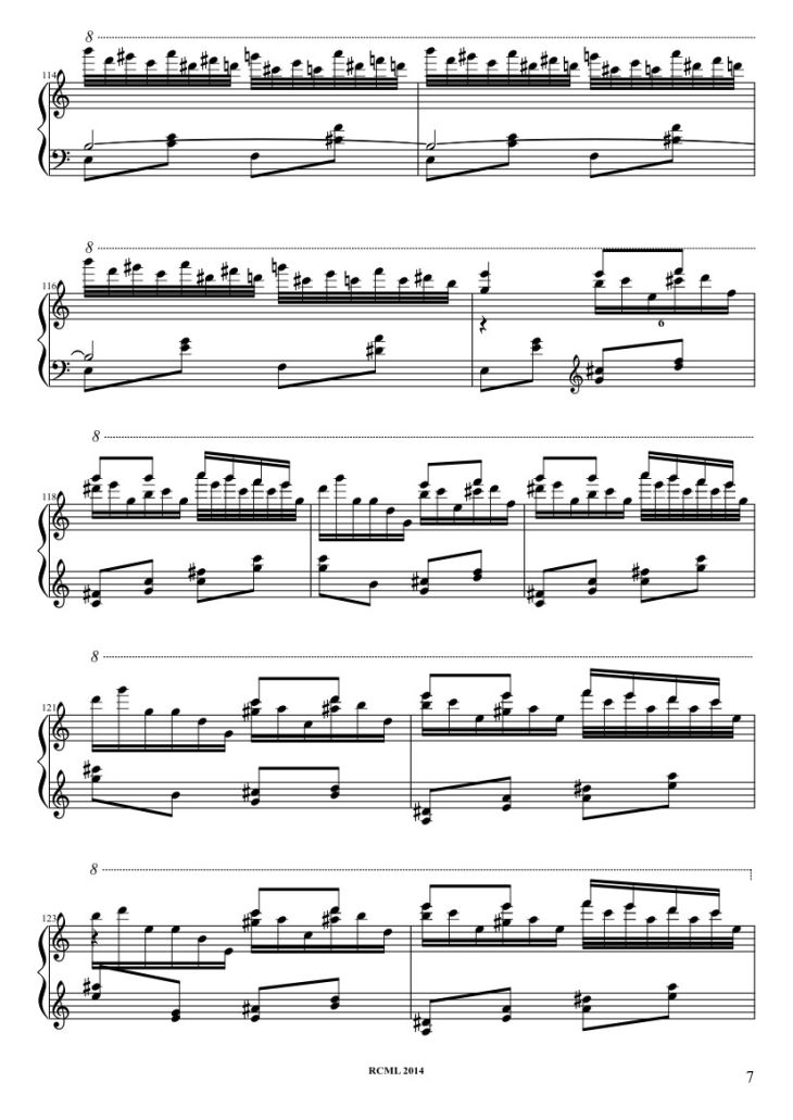 Page 7 of the piano sheet music PDF – Turkish March Sheet Piano by Ravllave