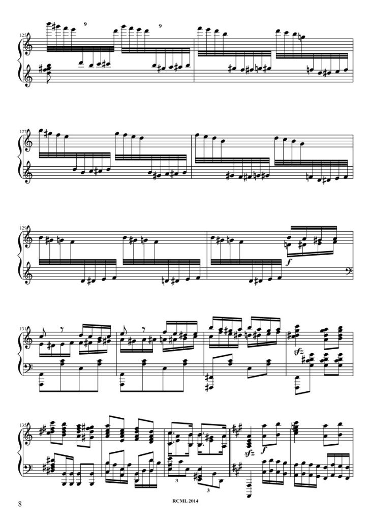 Page 8 of the piano sheet music PDF – Turkish March Sheet Piano by Ravllave
