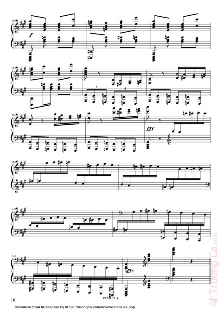 Page 10 of the piano sheet music PDF – Turkish March Sheet Piano by Ravllave