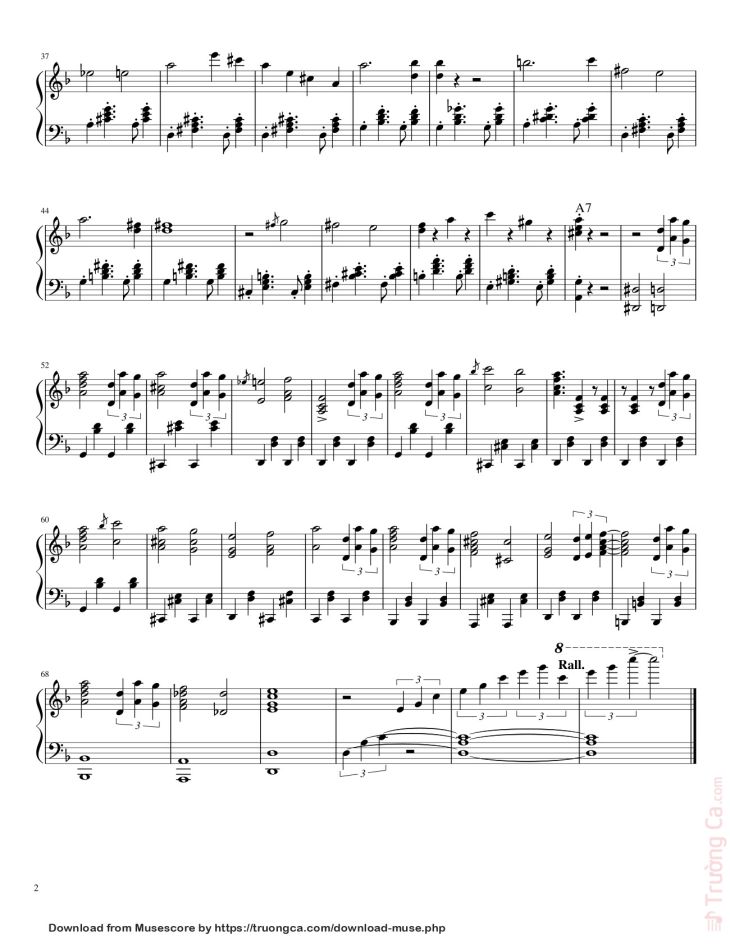 Page 2 of the piano sheet music PDF – Fukashigi no Carte Sheet Piano by Shisui