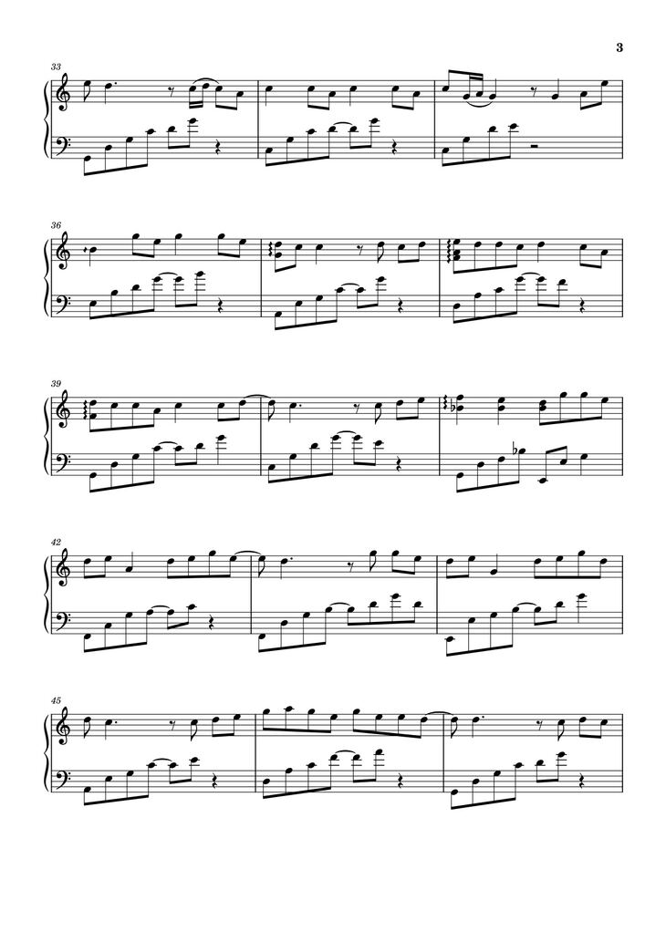 Page 3 of the piano sheet music PDF – Sứ Thanh Hoa Sheet Piano by Huydv2298