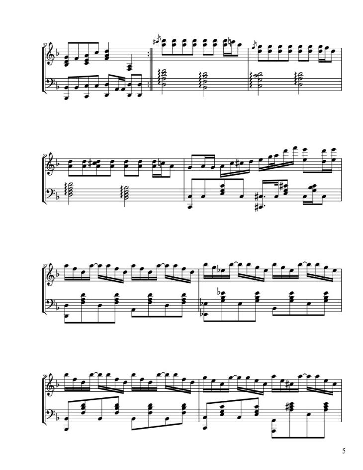 Page 5 of the piano sheet music PDF – Senbonzakura Sheet Piano by ThVocaloid21 -5-