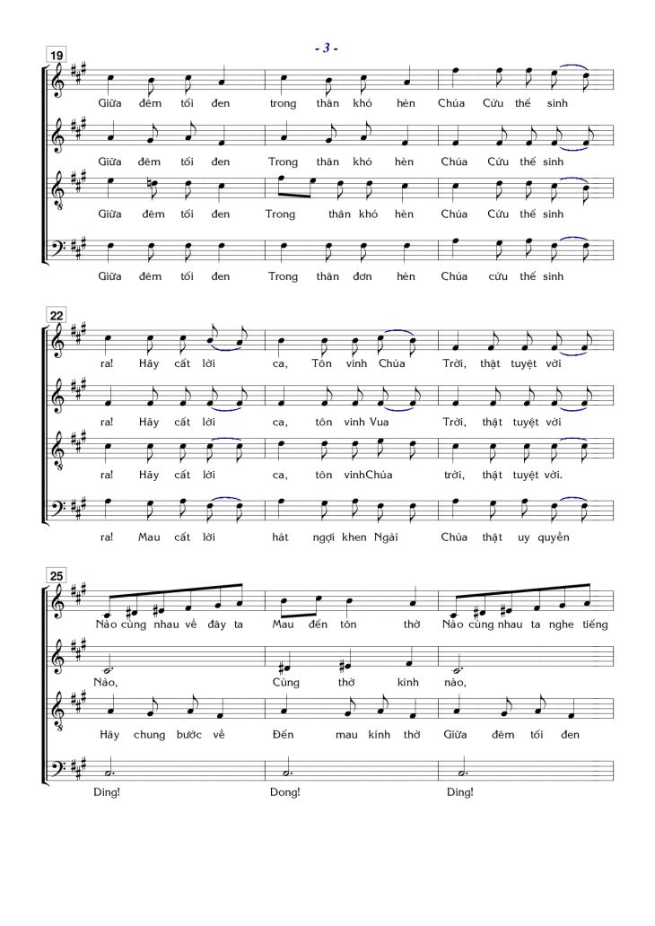 Page 3 of the piano sheet music PDF – Tiếng Chuông Sinh Nhật by Nguyễn Bách