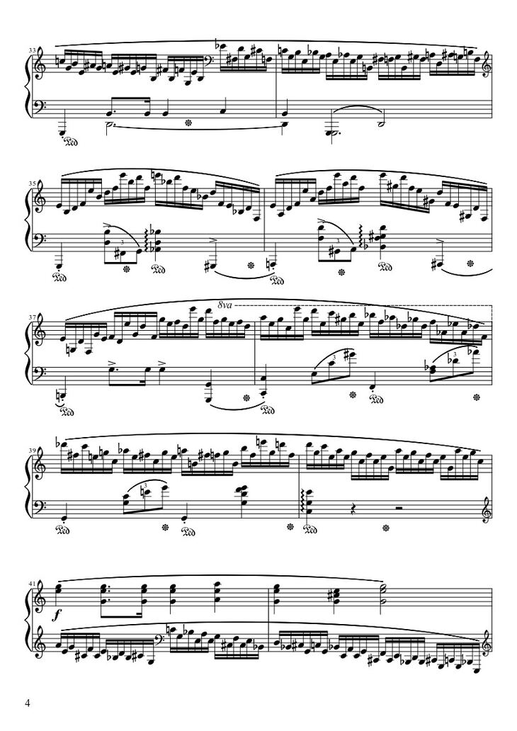 Page 4 of the piano sheet music PDF – Étude Opus 25 No. 11 in A Minor “Winter Wind” Sheet Piano by Frédéric François Chopin