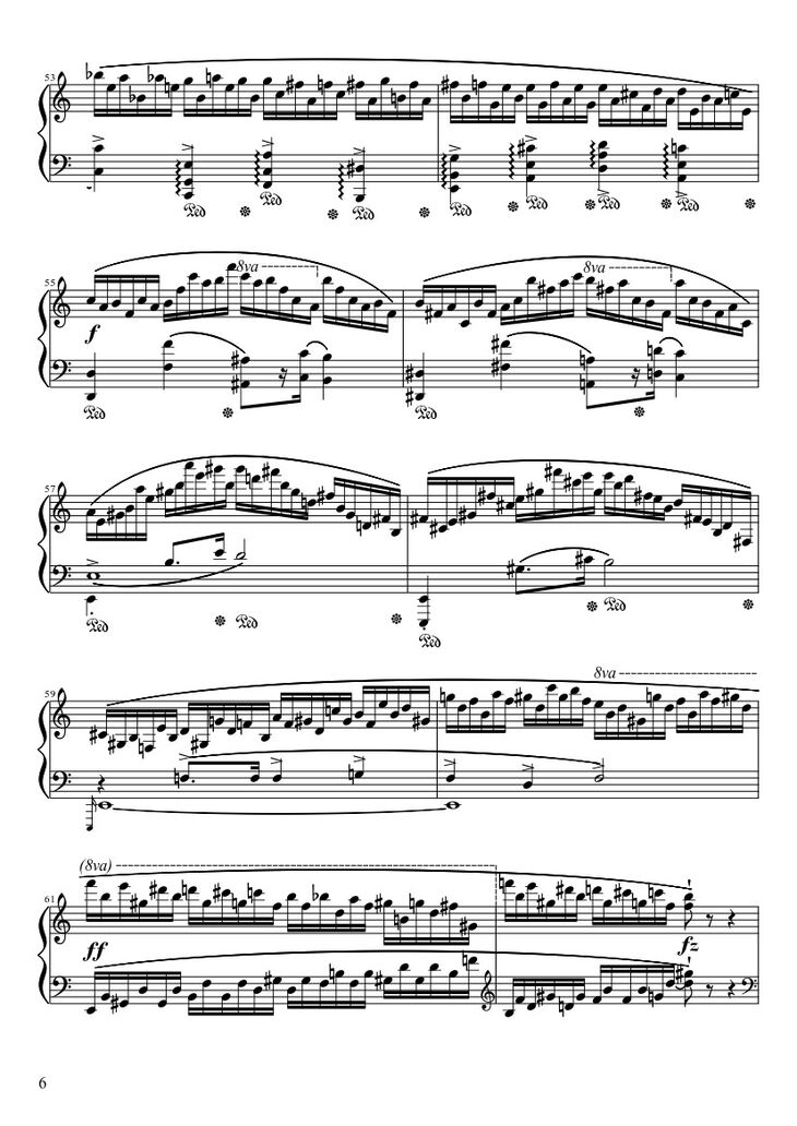 Page 6 of the piano sheet music PDF – Étude Opus 25 No. 11 in A Minor “Winter Wind” Sheet Piano by Frédéric François Chopin