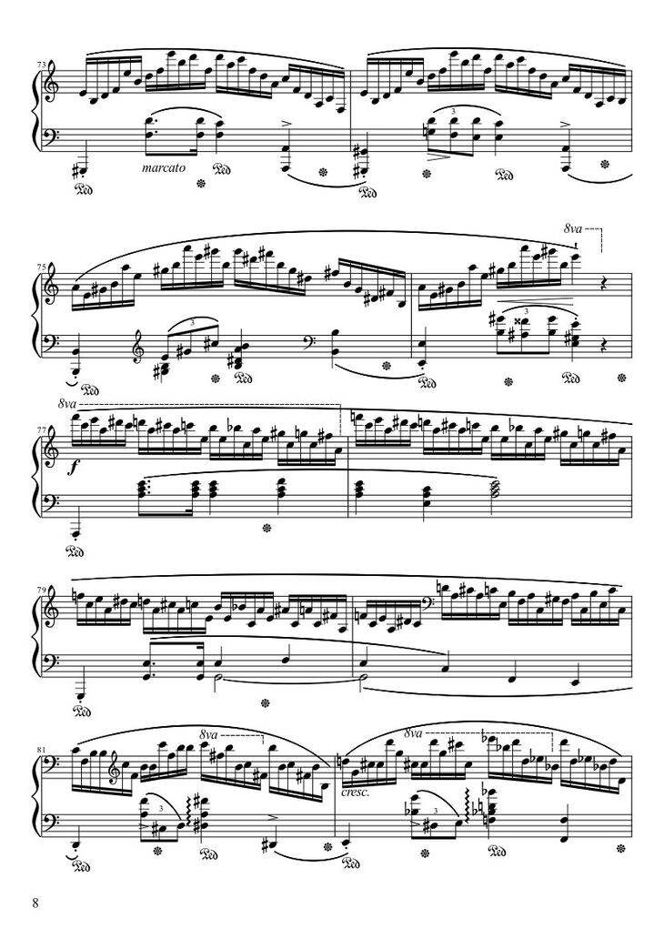 Page 8 of the piano sheet music PDF – Étude Opus 25 No. 11 in A Minor “Winter Wind” Sheet Piano by Frédéric François Chopin