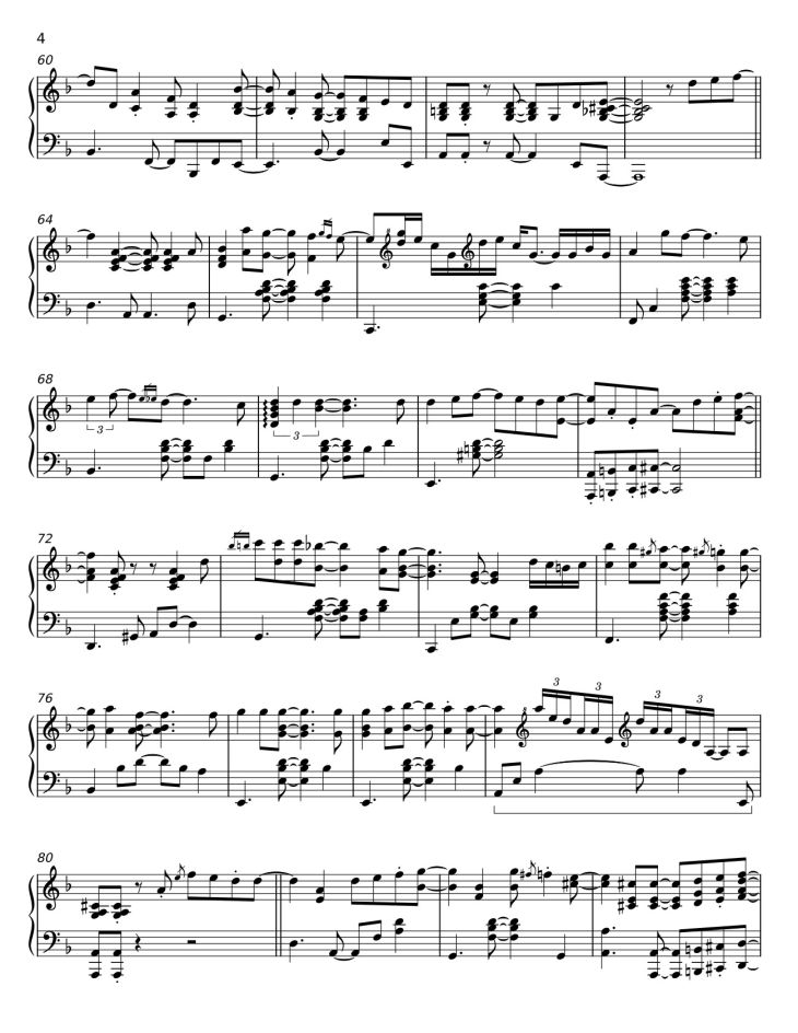 Page 4 of the piano sheet music PDF – Người Hãy Quên Em Di Sheet Piano by Khac Hung