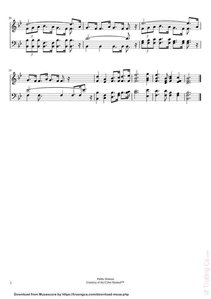 Page 2 of the piano sheet music PDF – All Hail to Thee, Immanuel! Sheet Piano by Isaac Watts