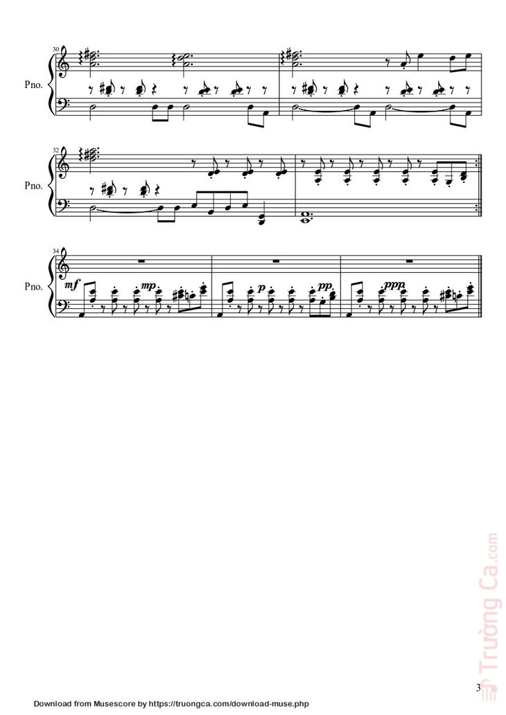 Page 3 of the piano sheet music PDF – Faron Woods Sheet Piano by EpicGamer02