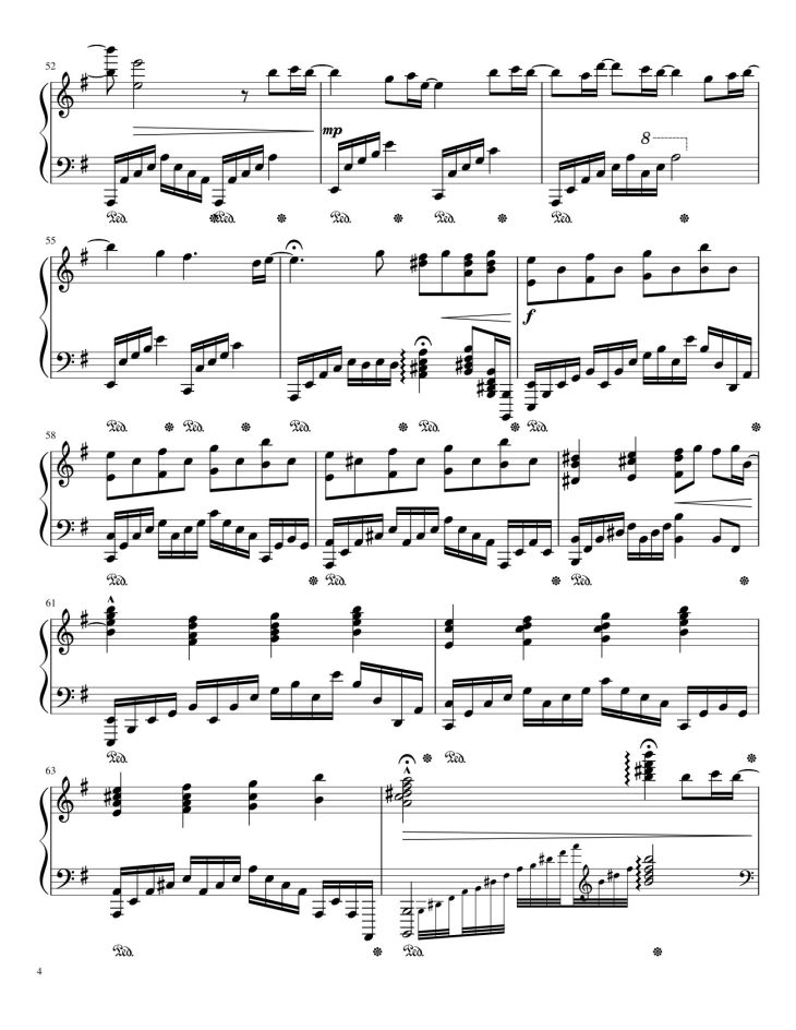 Page 4 of the piano sheet music PDF – No Time To Die Sheet Piano by Nobii_Piano