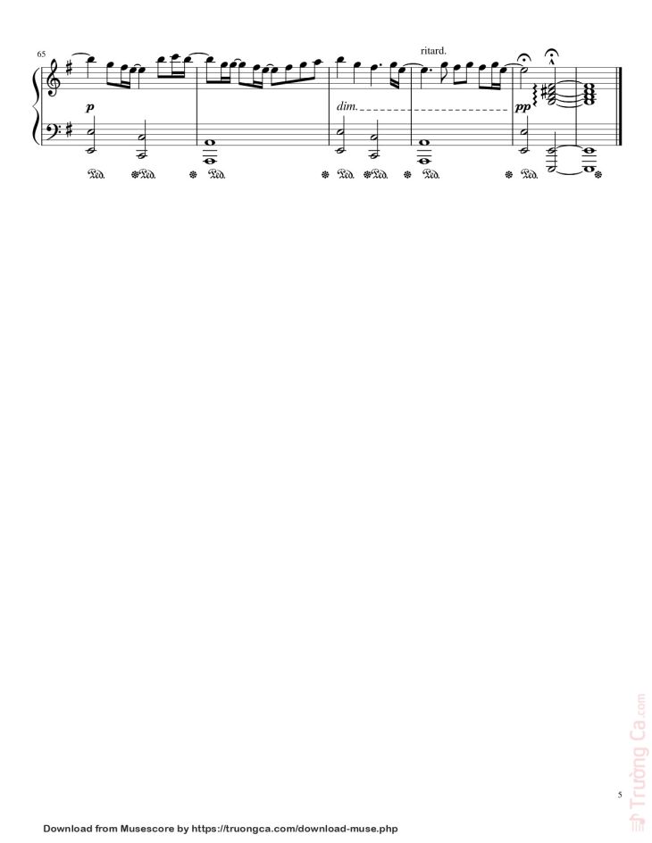 Page 5 of the piano sheet music PDF – No Time To Die Sheet Piano by Nobii_Piano