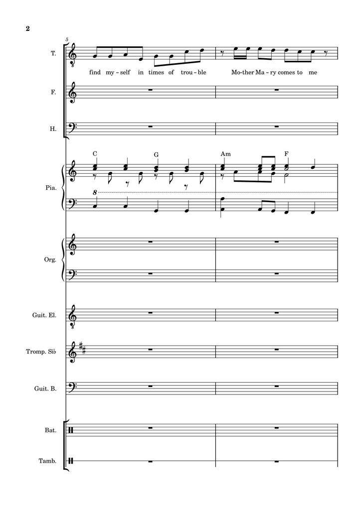 Page 2 of the piano sheet music PDF – Let it be (hợp xướng) by Albert Jean-Paul