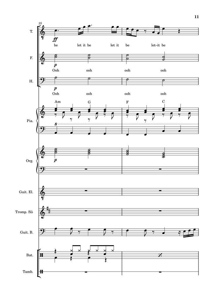 Page 11 of the piano sheet music PDF – Let it be (hợp xướng) by Albert Jean-Paul