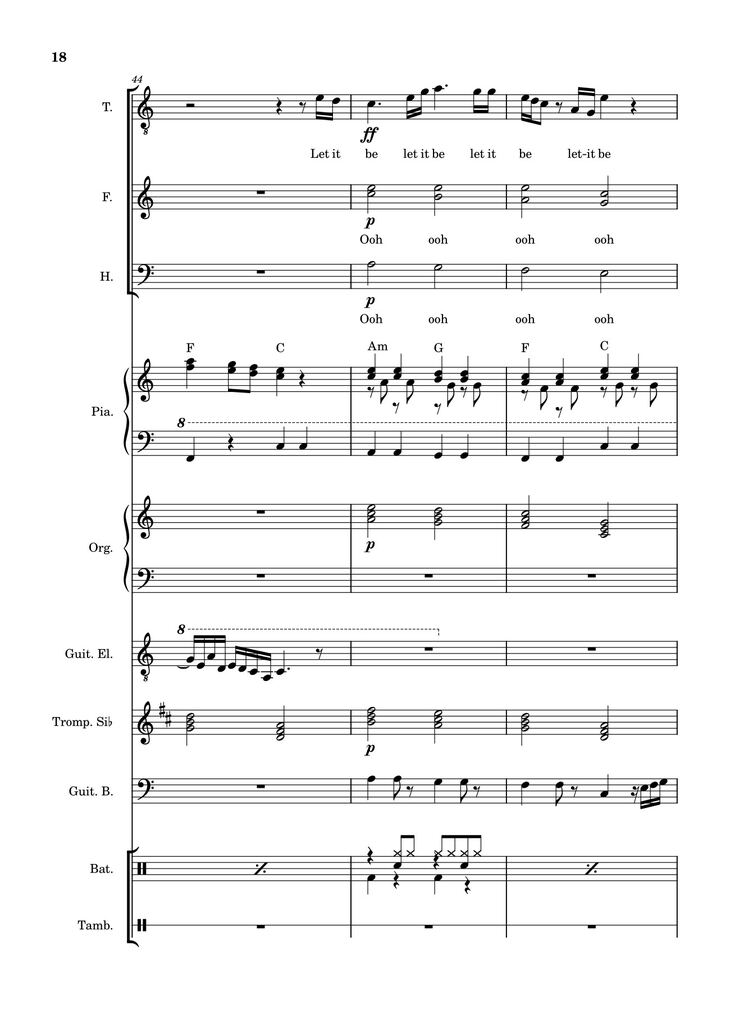 Page 18 of the piano sheet music PDF – Let it be (hợp xướng) by Albert Jean-Paul