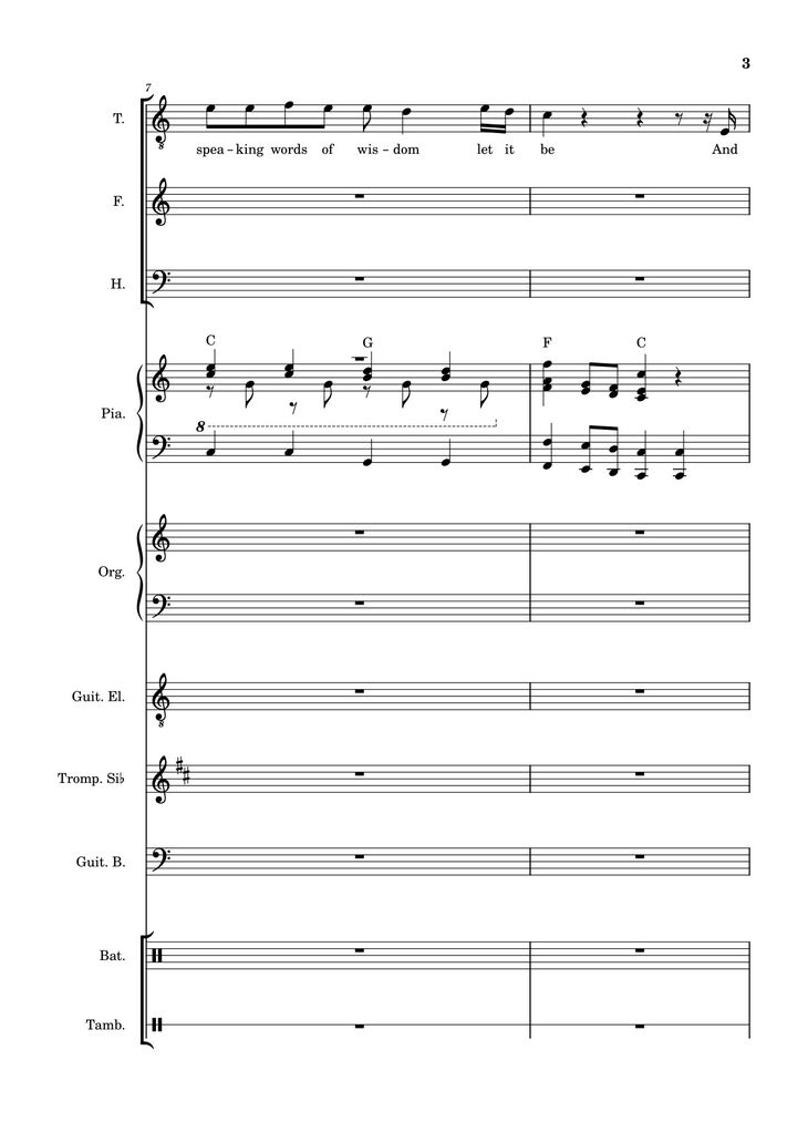 Page 3 of the piano sheet music PDF – Let it be (hợp xướng) by Albert Jean-Paul