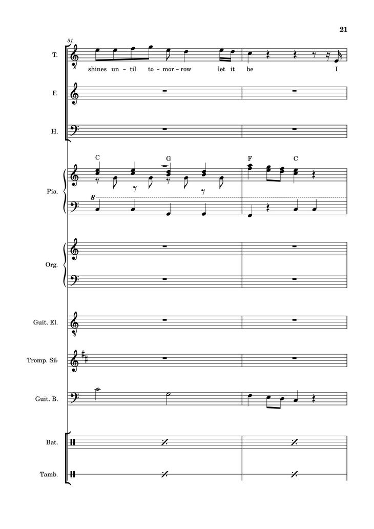 Page 21 of the piano sheet music PDF – Let it be (hợp xướng) by Albert Jean-Paul