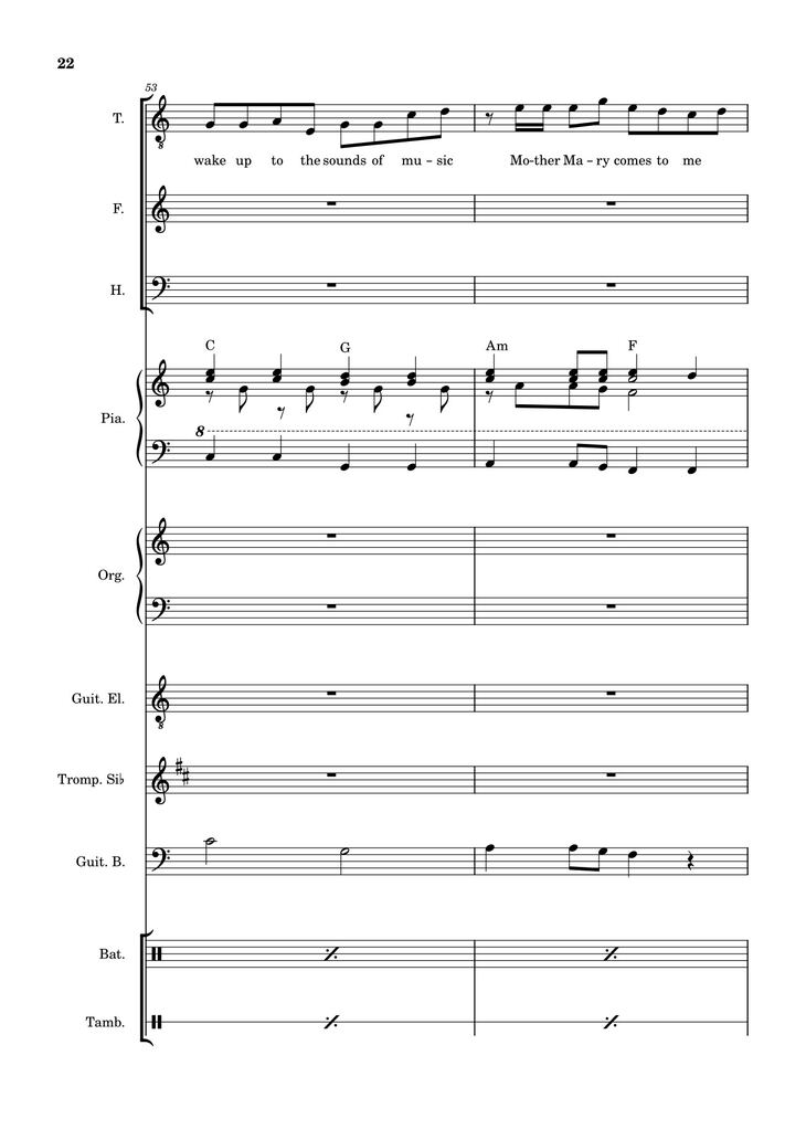 Page 22 of the piano sheet music PDF – Let it be (hợp xướng) by Albert Jean-Paul