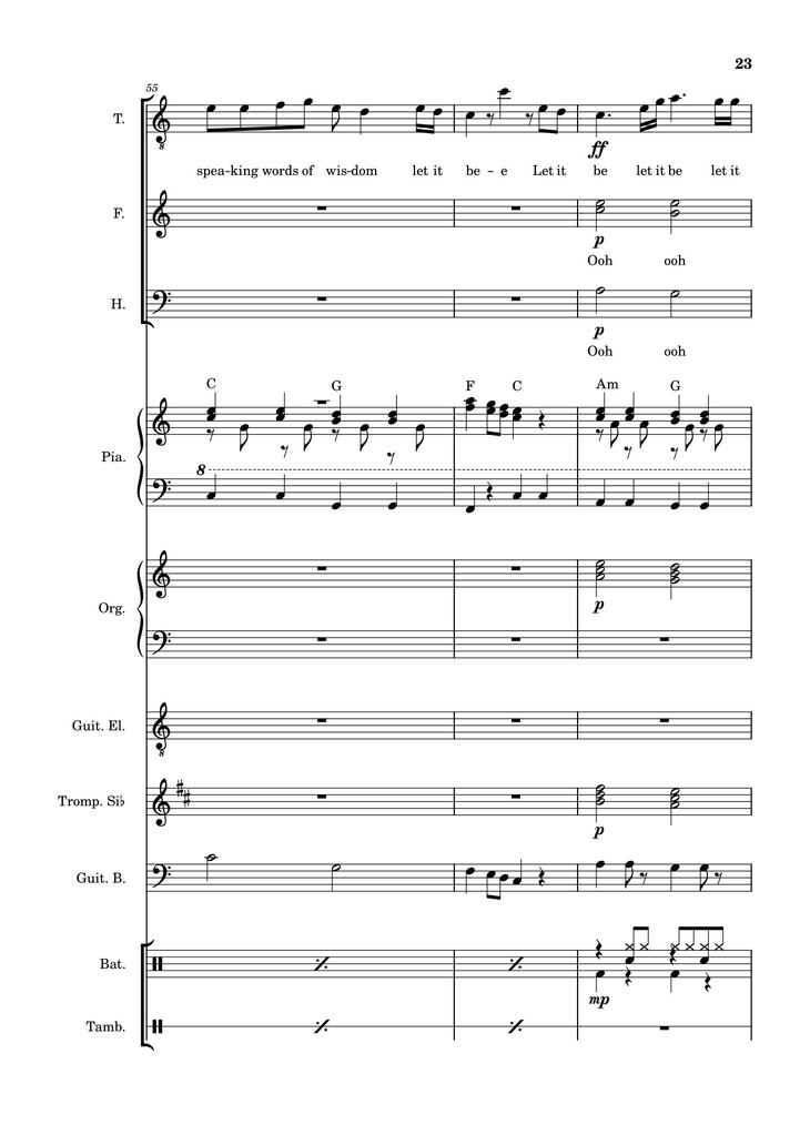 Page 23 of the piano sheet music PDF – Let it be (hợp xướng) by Albert Jean-Paul