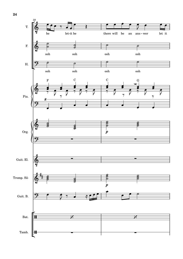 Page 24 of the piano sheet music PDF – Let it be (hợp xướng) by Albert Jean-Paul