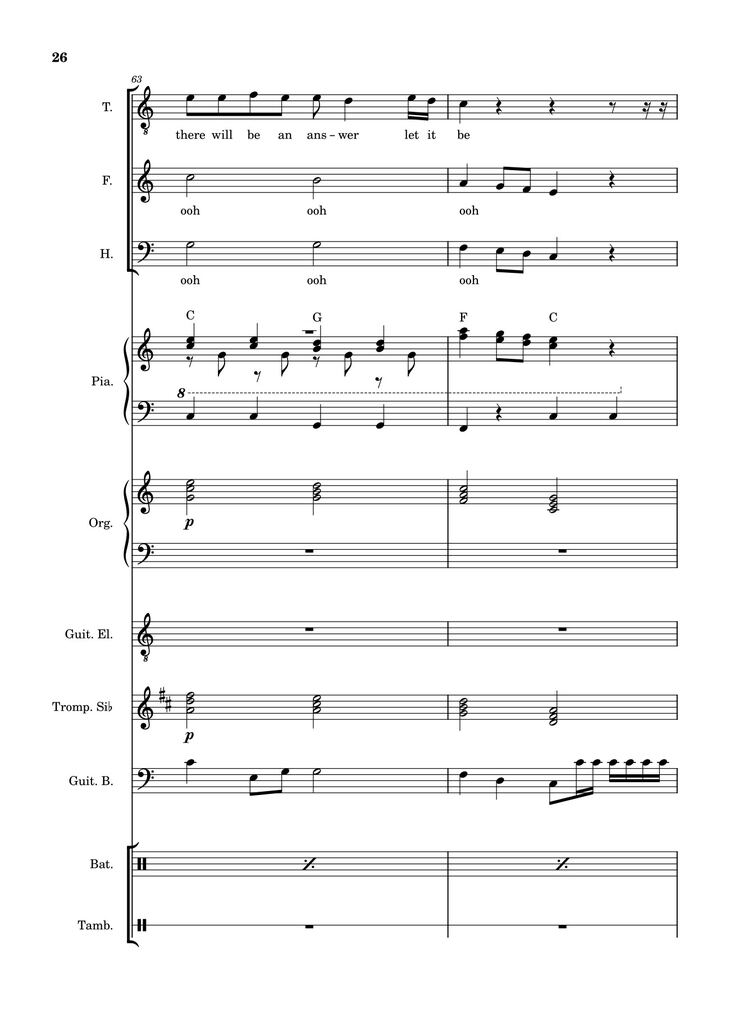 Page 26 of the piano sheet music PDF – Let it be (hợp xướng) by Albert Jean-Paul