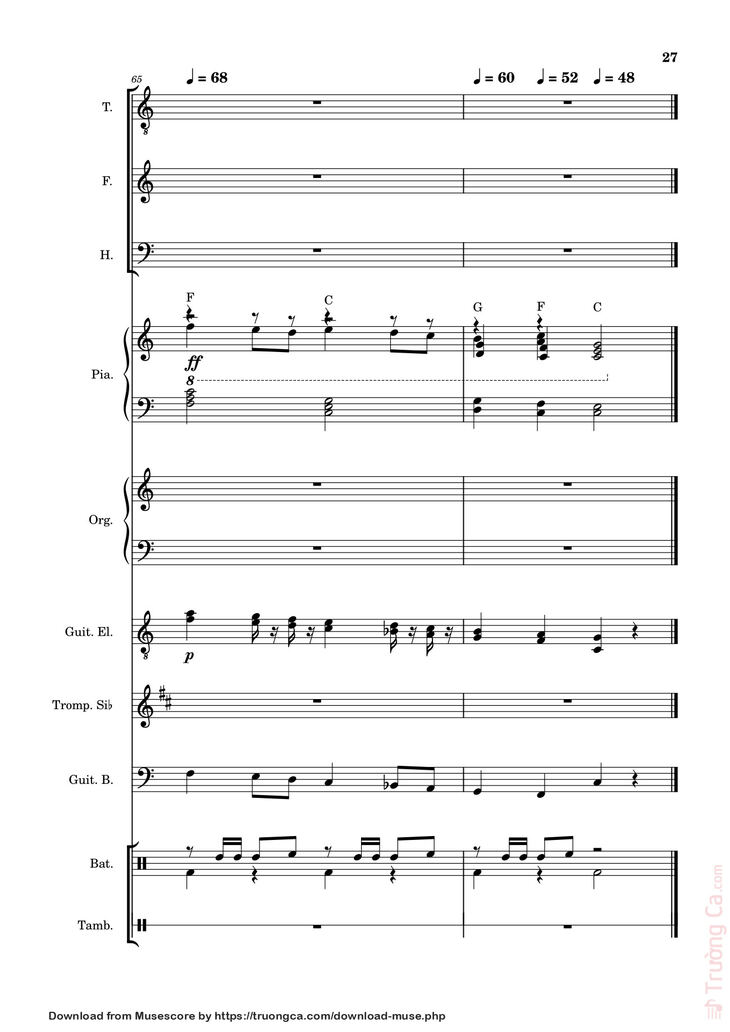 Page 27 of the piano sheet music PDF – Let it be (hợp xướng) by Albert Jean-Paul