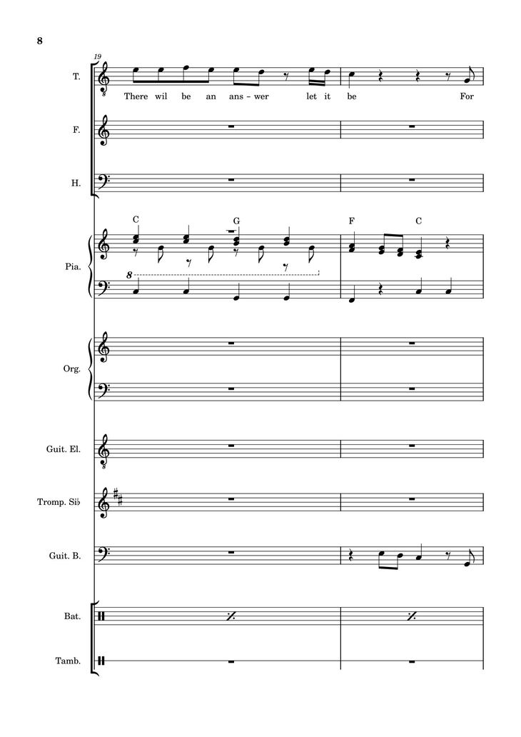 Page 8 of the piano sheet music PDF – Let it be (hợp xướng) by Albert Jean-Paul