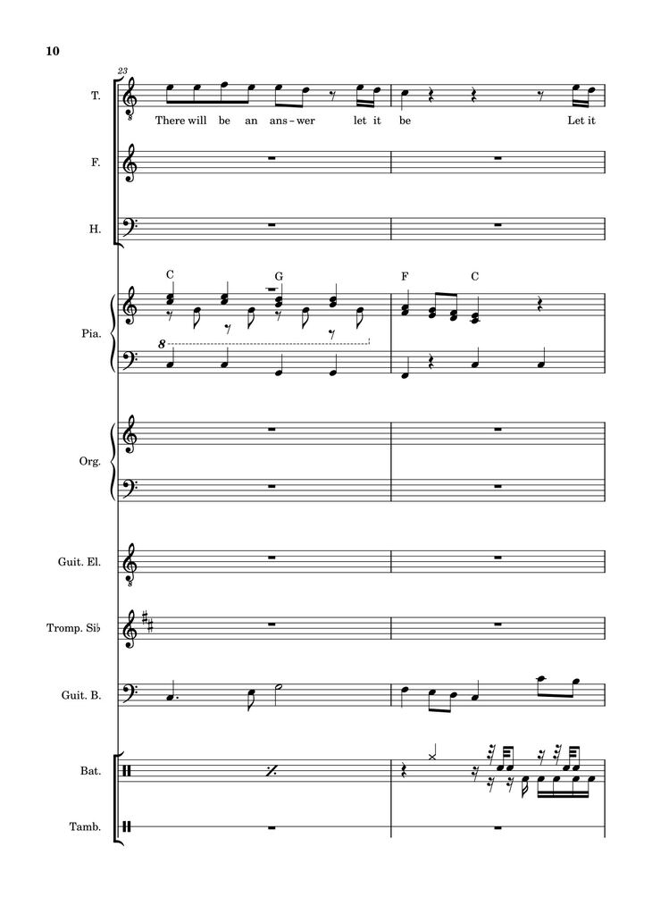Page 10 of the piano sheet music PDF – Let it be (hợp xướng) by Albert Jean-Paul