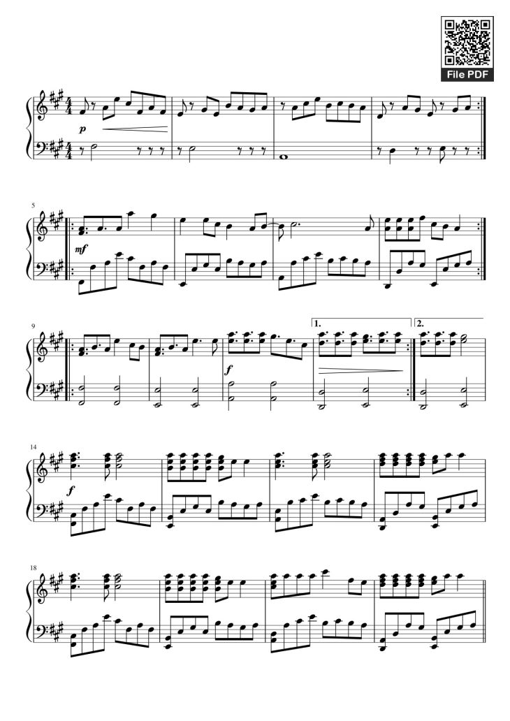 Page 1 of the piano sheet music PDF – Alive - Krewella Sheet Piano by Unregistered_user