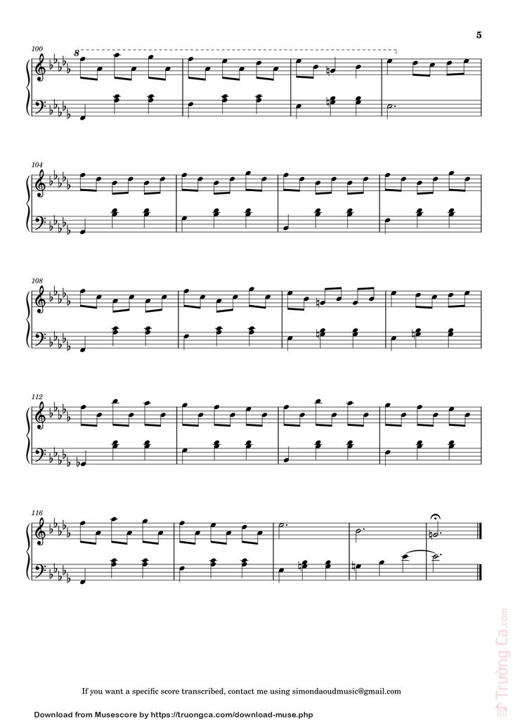 Page 5 of the piano sheet music PDF – Valzer d