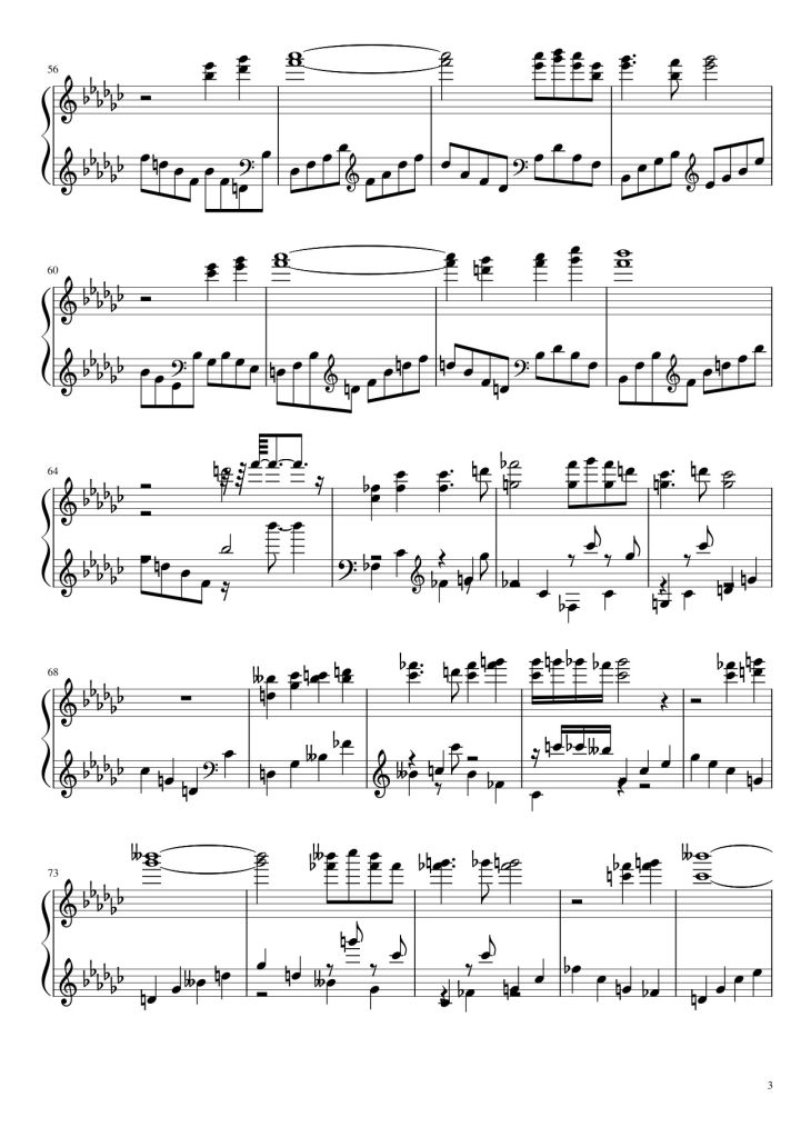 Page 3 of the piano sheet music PDF Piano – Tay trái chỉ trăng Sheet Piano by Maihao