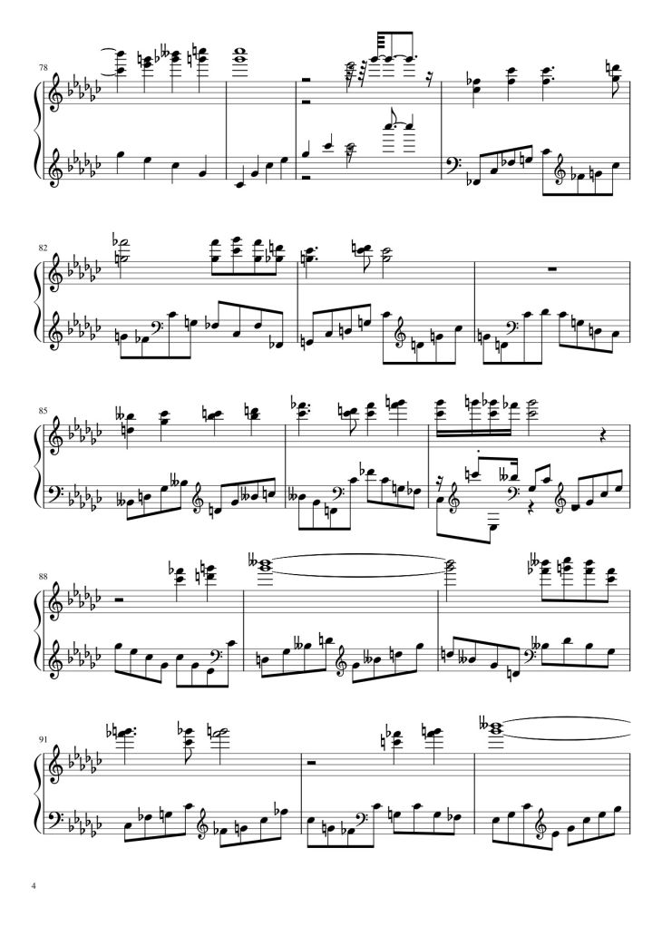 Page 4 of the piano sheet music PDF Piano – Tay trái chỉ trăng Sheet Piano by Maihao
