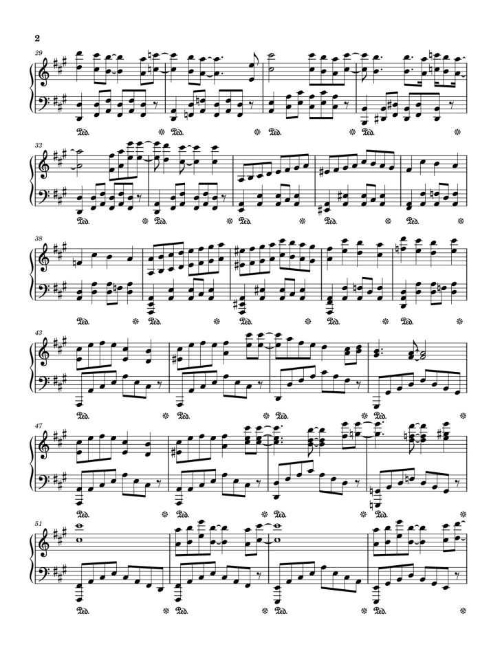 Page 2 of the piano sheet music PDF – Love – Wave to Earth Sheet Piano by Duy H Ha