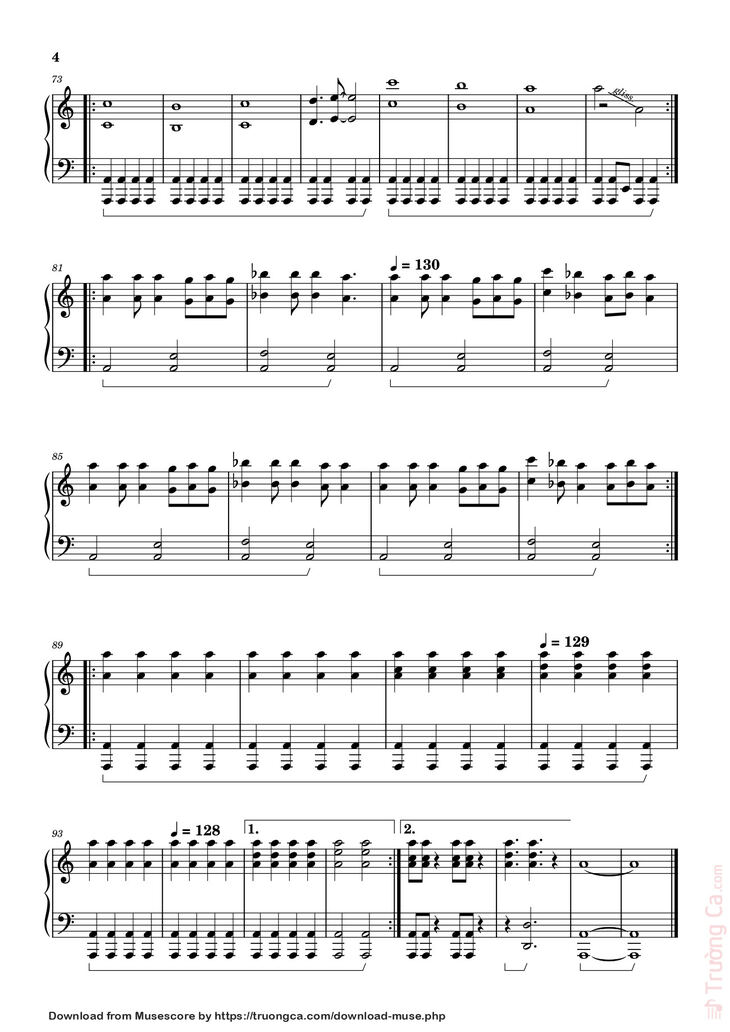 Page 4 of the piano sheet music PDF – MUKTI, by My Sleeping Karma Sheet Piano by Andoni Penela