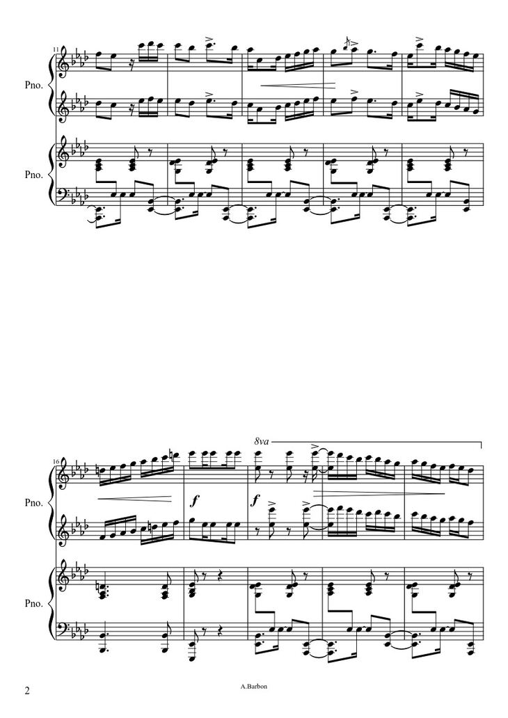 Page 2 of the piano sheet music PDF – Los delirios de Rosita Sheet Piano by Burr-31