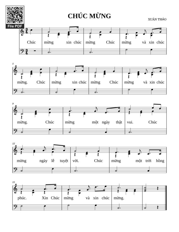 Chúc mừng, xin chúc mừng Chúc mừng và xin chúc mừng, Trang 1