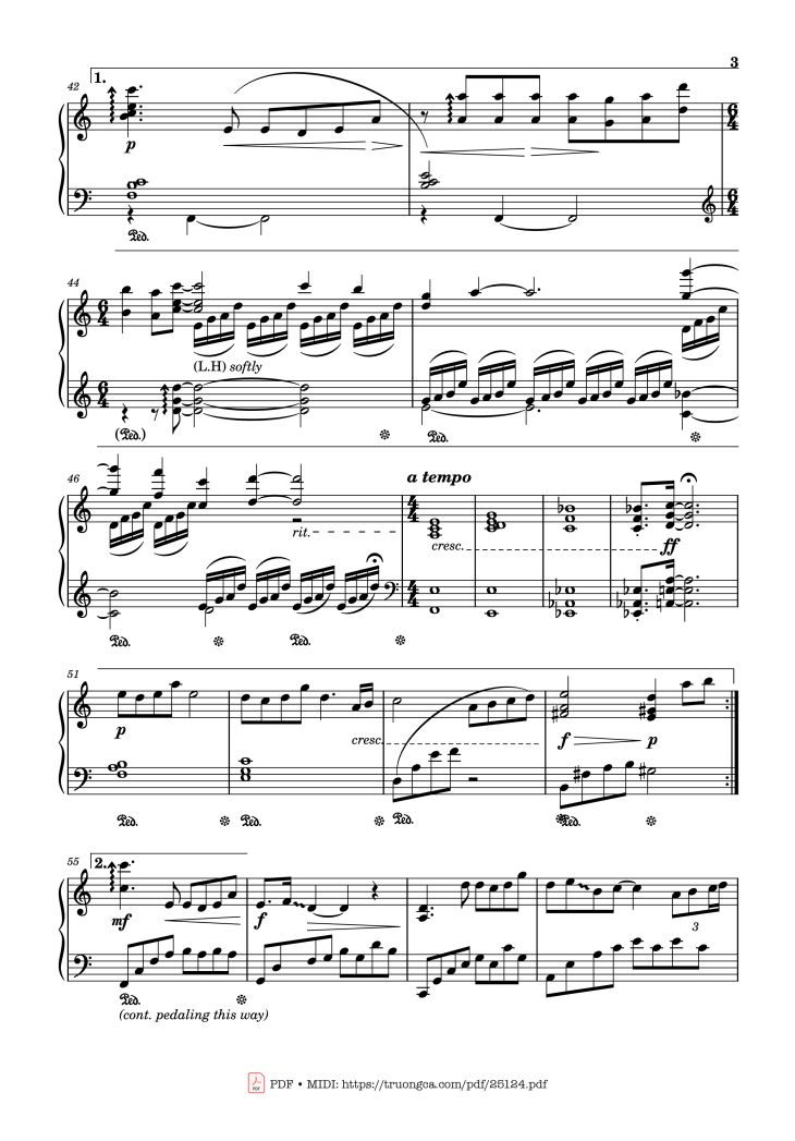 Page 3 of the piano sheet music PDF – Joe Hisaishi - One Summer