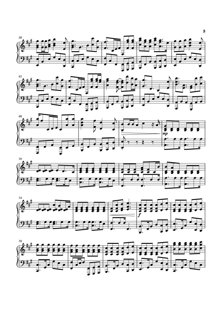 Page 3 of the piano sheet music PDF – Die With A Smile Sheet Piano by Truman3450