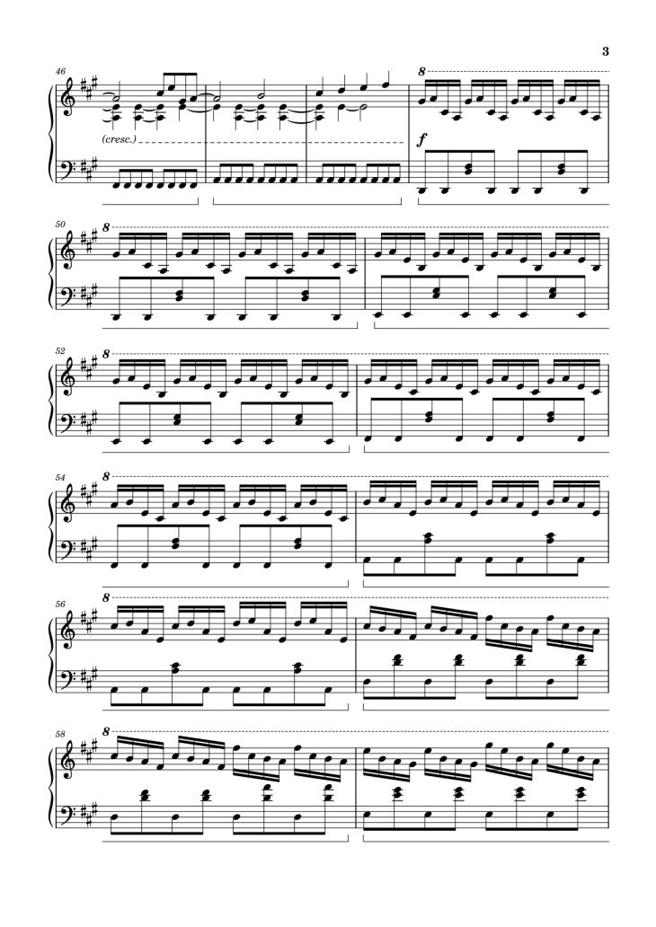 Page 3 of the piano sheet music PDF – Reminisce Sheet Piano by Tony Ann