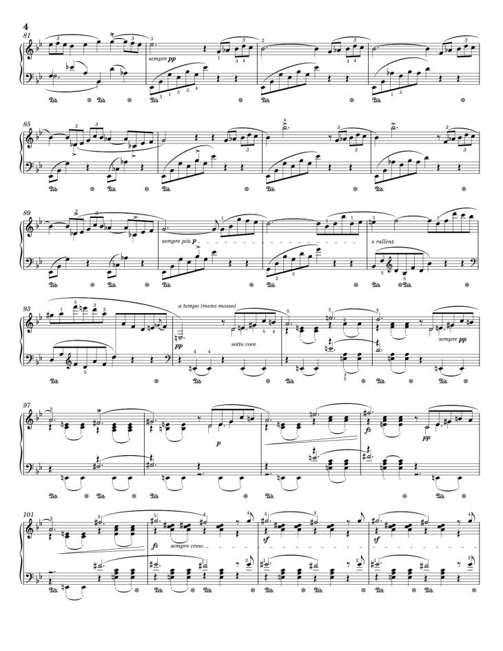 Page 4 of the piano sheet music PDF – Ballade No I by Chopin