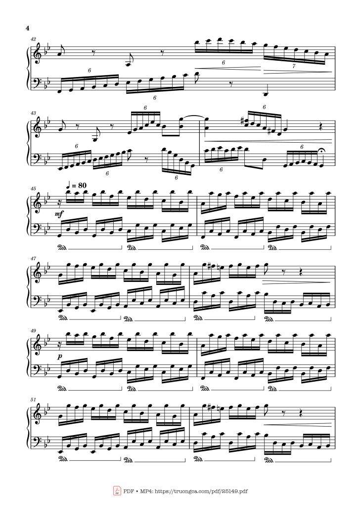 Page 4 of the piano sheet music PDF – Passacaglia, Op. 20 No. 2 by Johan Halvorsen