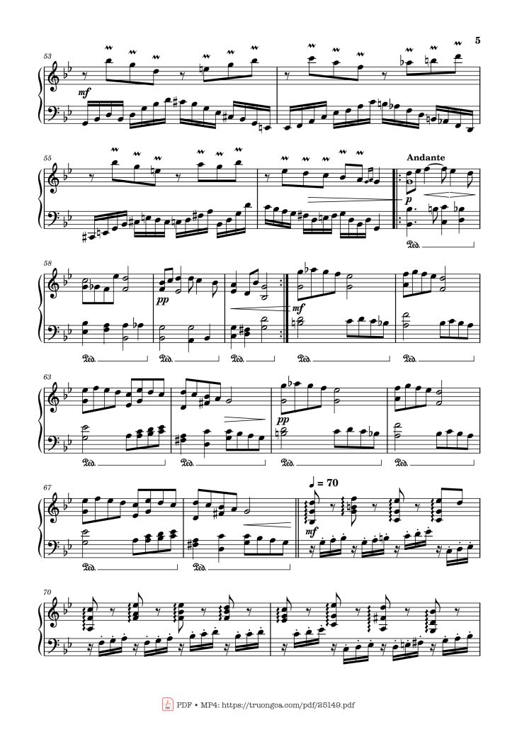 Page 5 of the piano sheet music PDF – Passacaglia, Op. 20 No. 2 by Johan Halvorsen