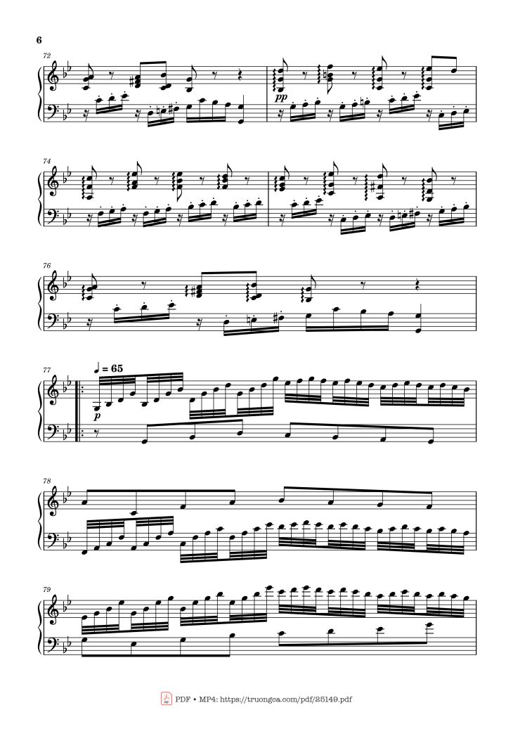 Page 6 of the piano sheet music PDF – Passacaglia, Op. 20 No. 2 by Johan Halvorsen