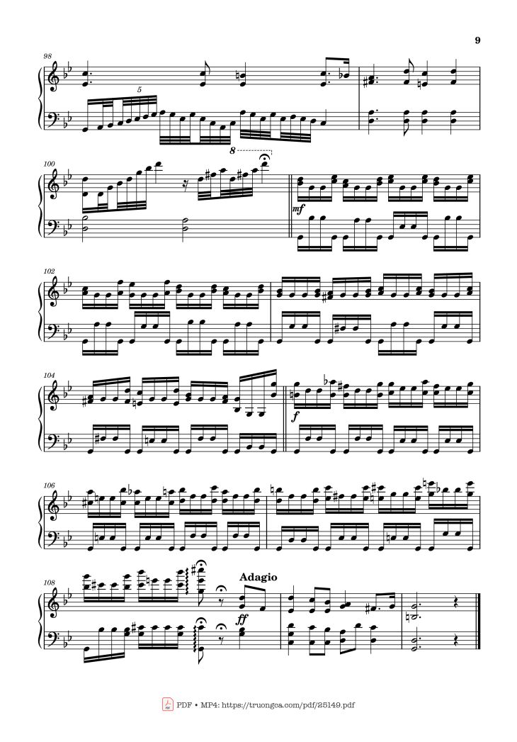 Page 9 of the piano sheet music PDF – Passacaglia, Op. 20 No. 2 by Johan Halvorsen