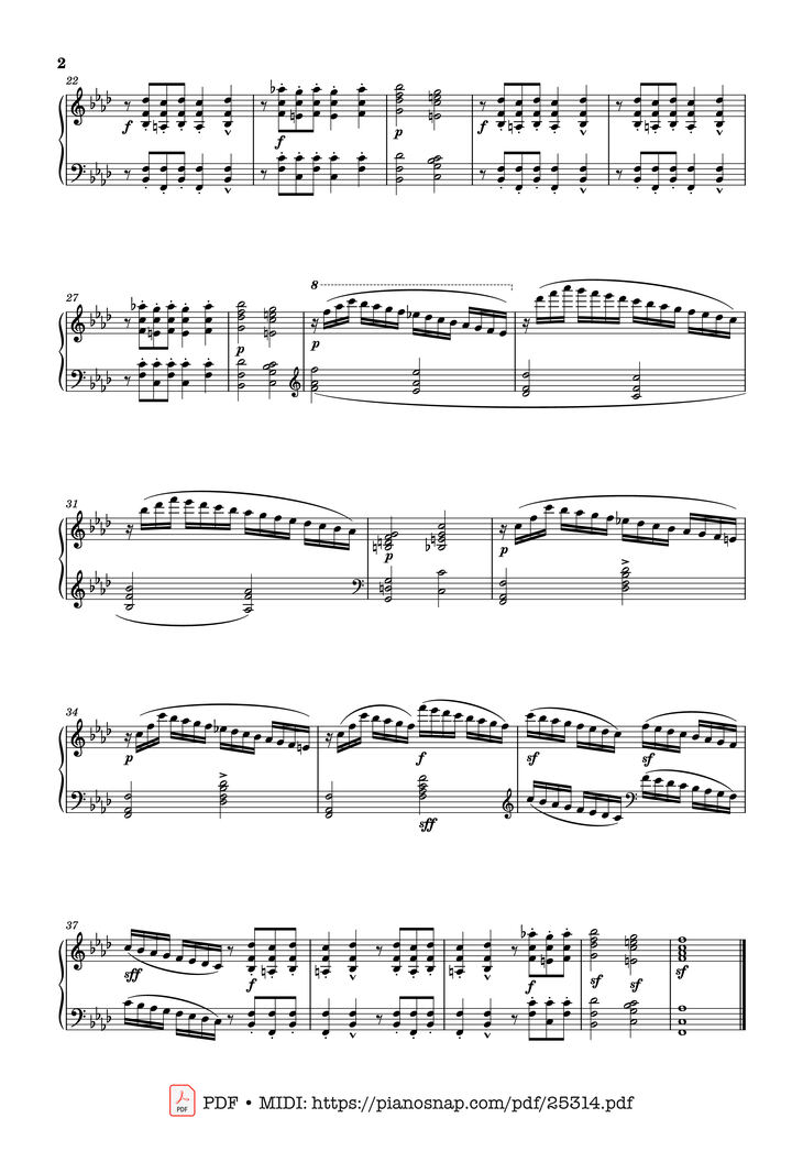 Page 2 of the piano sheet music PDF – Prélude No. 18 in F Minor Sheet Piano by Stephen Heller