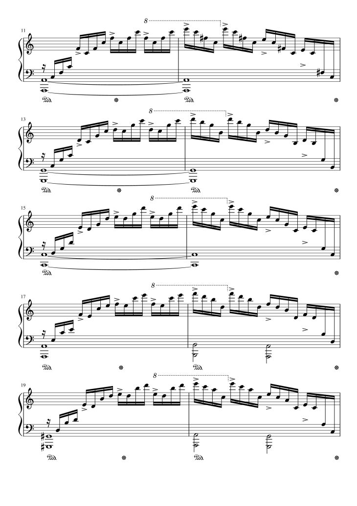Page 2 of the piano sheet music PDF Piano – Etude op.10 no.1 (Waterfall) Chopin by Chopin